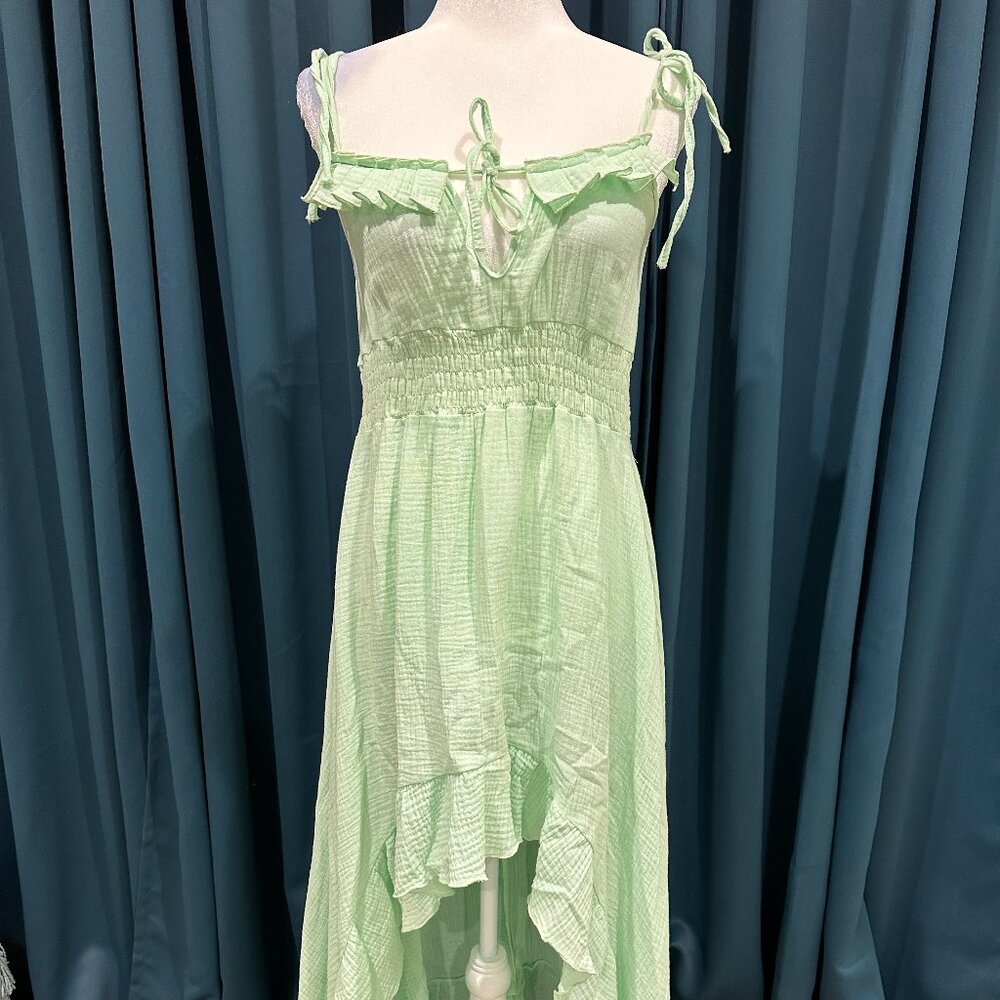 French Design Neon High Low Dress
